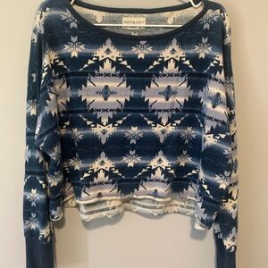 Denim & Supply Ralph Lauren Navy and Cream Geometric Sweater